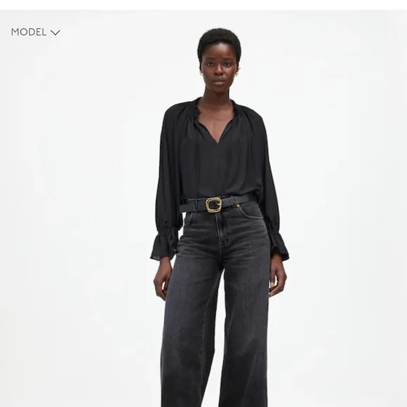 Madewell Black Wide Leg Women's Jeans - Picture 1 of 9
